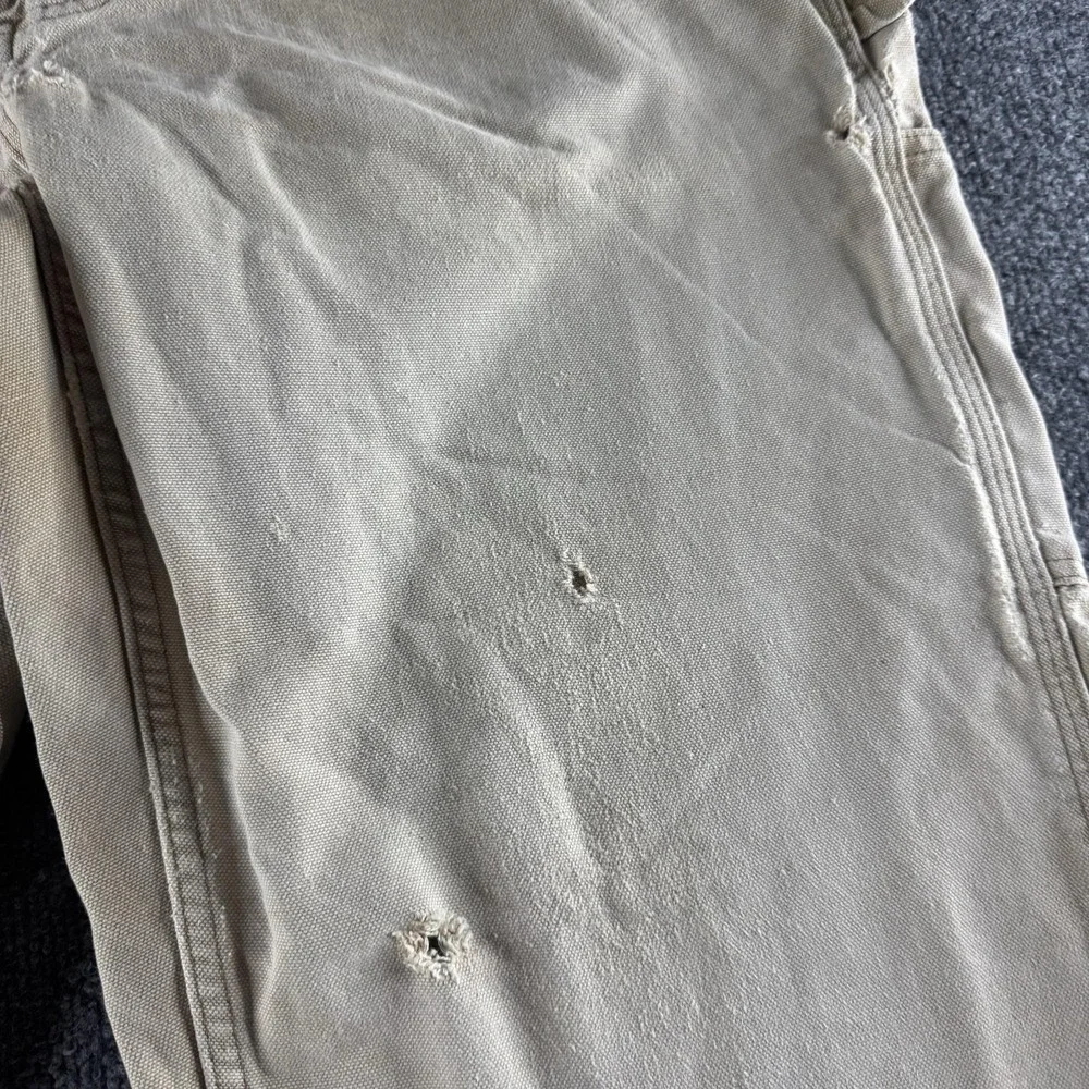 Carhartt Pants Mens 36x32 Beige Canvas Carpenter Utility Workwear Faded Vtg Y2K